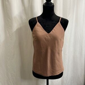 Prologue Tan Small V Neck Adjustable Strap Camisole Tank Blouse